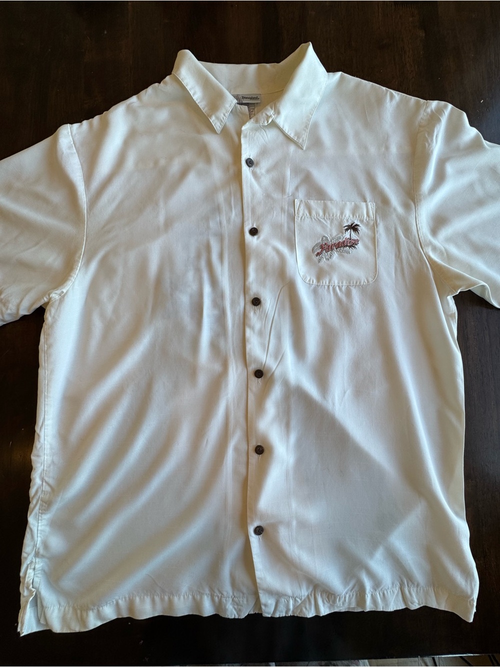 Disneyland Resort Island Paradise Men’s Large White Camp Shirt Button-Down